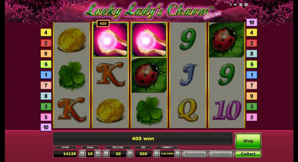 Lucky Lady's Charm Deluxe Scatter Payouts