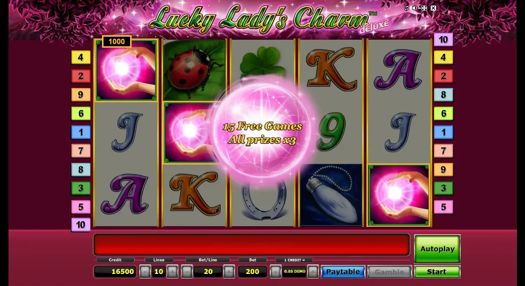 Lucky Lady's Charm Deluxe Free Spins